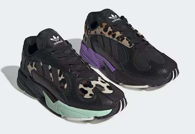 【丽】黑紫与黑绿豹纹！adidas Yung